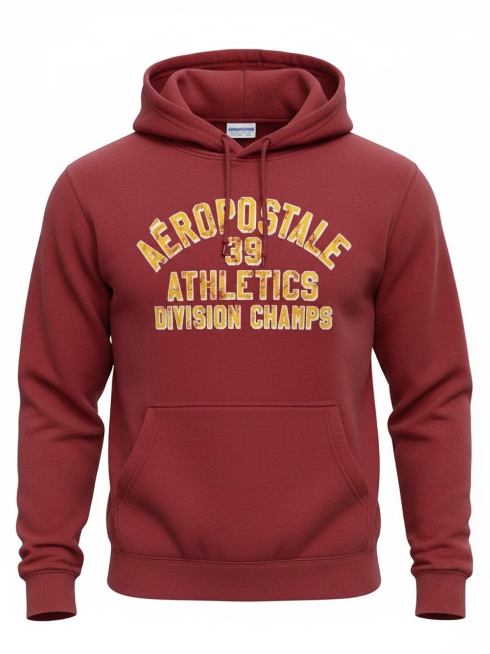 Aéropostale Maroon Varsity Hoodie Mens M Division Champs Distressed Sweatshirt